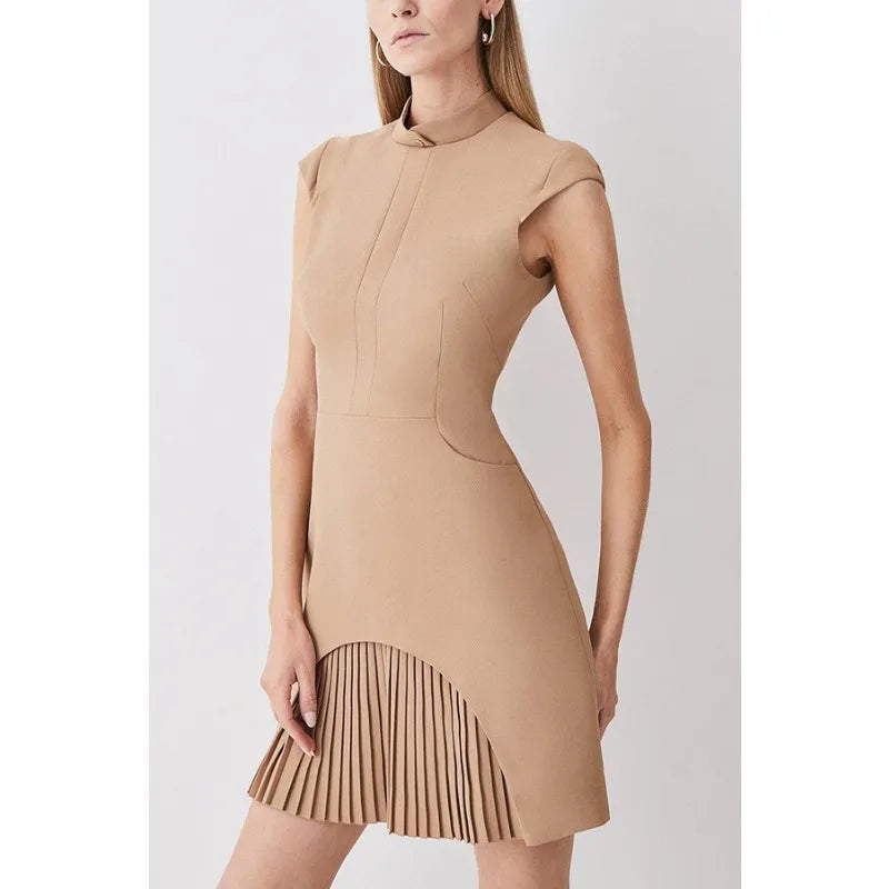 Work Dresses for Women 2026 Summer Business Short Dress Sleeveless Slim Tassel Formal A-line Dress Elegant Office Outfits