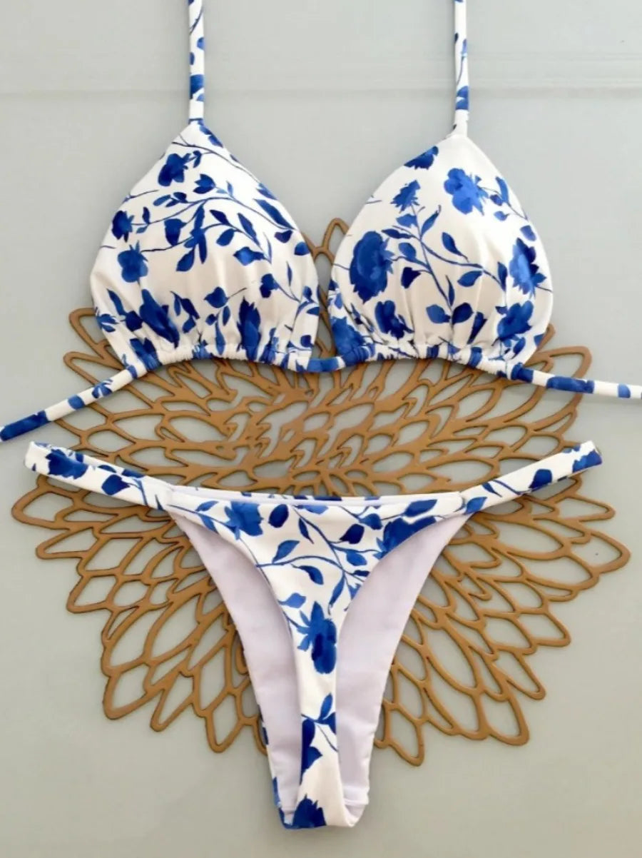 Brazilian Bikini Set Sexy Push Up Swimsuit Two Piece Triangle Tie Side Bottoms Beach Swimming Wear Bathing Suit Women