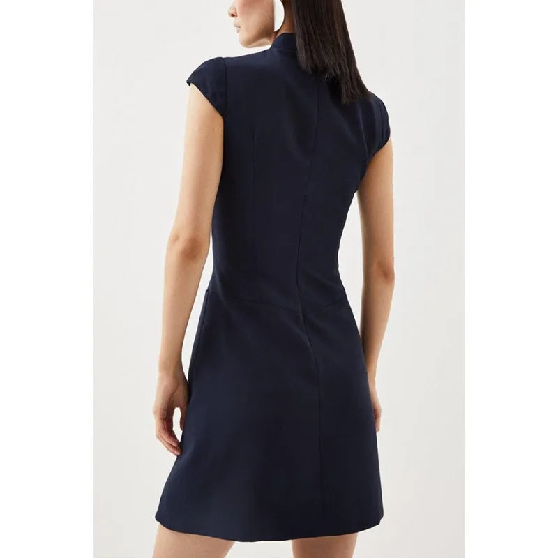 Work Dresses for Women 2026 Summer Business Short Dress Sleeveless Slim Tassel Formal A-line Dress Elegant Office Outfits