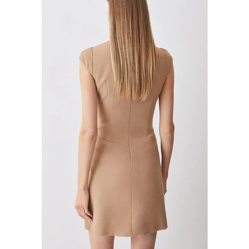 Work Dresses for Women 2026 Summer Business Short Dress Sleeveless Slim Tassel Formal A-line Dress Elegant Office Outfits