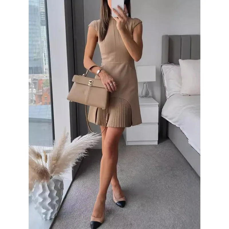 Work Dresses for Women 2026 Summer Business Short Dress Sleeveless Slim Tassel Formal A-line Dress Elegant Office Outfits